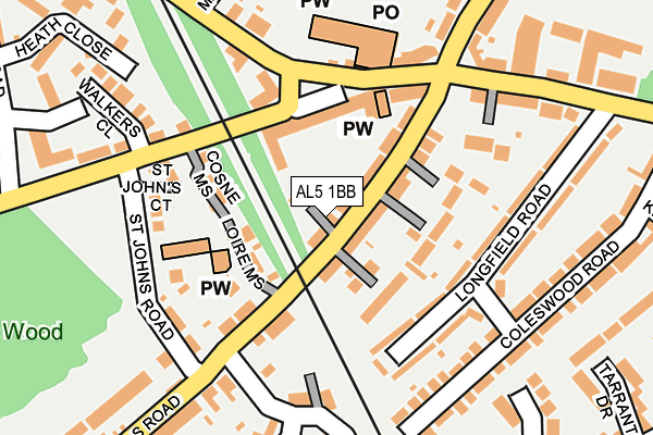 AL5 1BB map - OS OpenMap – Local (Ordnance Survey)