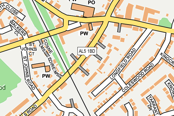 AL5 1BD map - OS OpenMap – Local (Ordnance Survey)