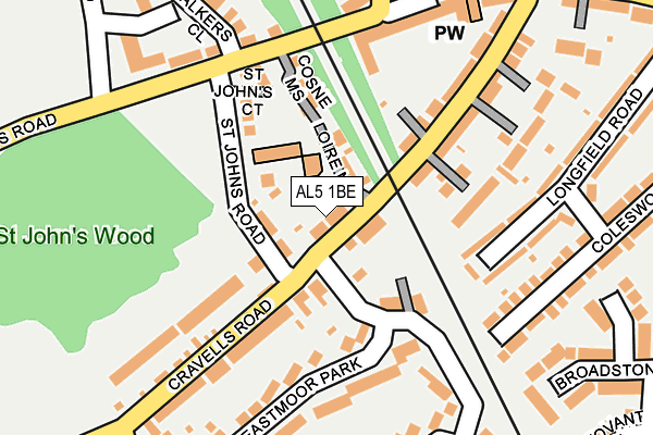 AL5 1BE map - OS OpenMap – Local (Ordnance Survey)