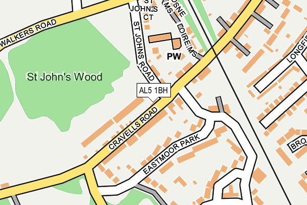 AL5 1BH map - OS OpenMap – Local (Ordnance Survey)