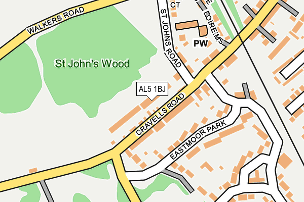 AL5 1BJ map - OS OpenMap – Local (Ordnance Survey)