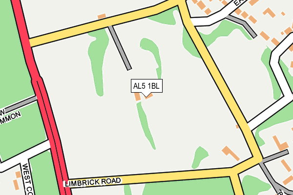 AL5 1BL map - OS OpenMap – Local (Ordnance Survey)