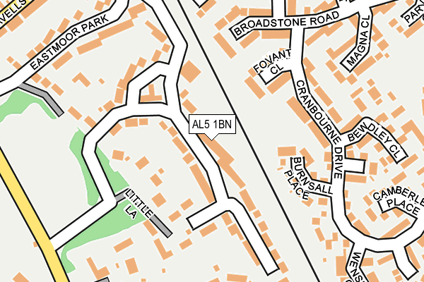 AL5 1BN map - OS OpenMap – Local (Ordnance Survey)
