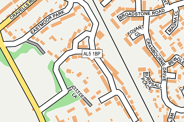 AL5 1BP map - OS OpenMap – Local (Ordnance Survey)