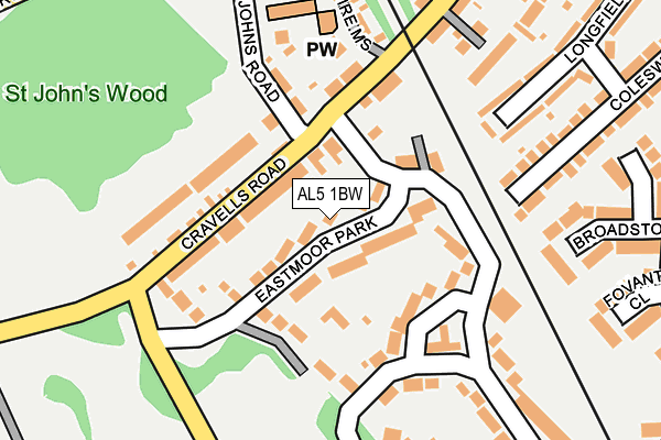 AL5 1BW map - OS OpenMap – Local (Ordnance Survey)