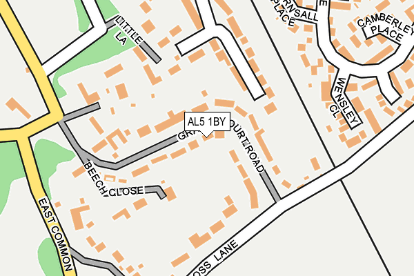 AL5 1BY map - OS OpenMap – Local (Ordnance Survey)
