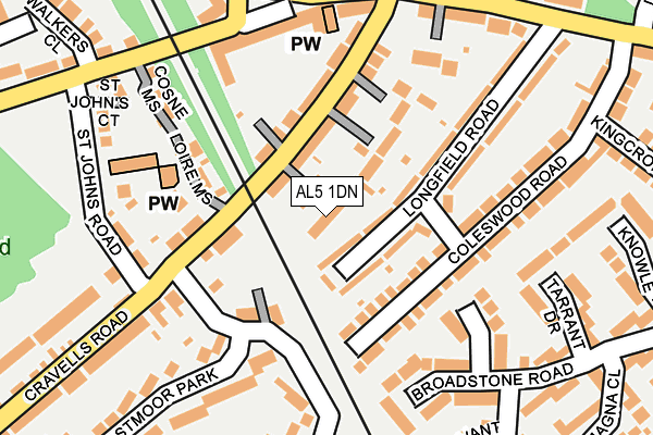 AL5 1DN map - OS OpenMap – Local (Ordnance Survey)