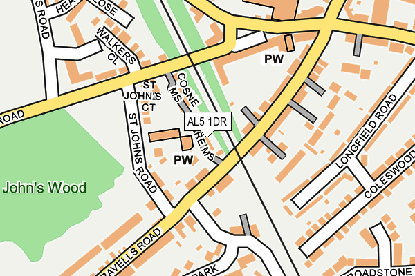 AL5 1DR map - OS OpenMap – Local (Ordnance Survey)