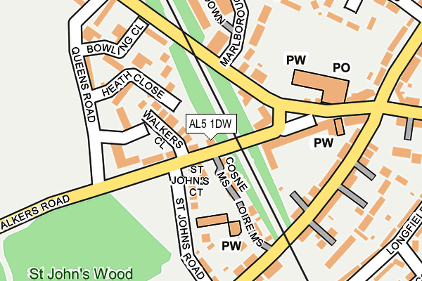 AL5 1DW map - OS OpenMap – Local (Ordnance Survey)