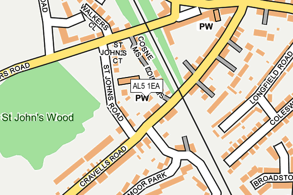 AL5 1EA map - OS OpenMap – Local (Ordnance Survey)