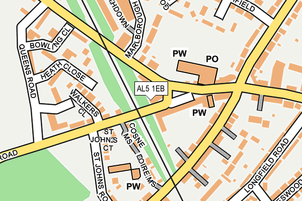 AL5 1EB map - OS OpenMap – Local (Ordnance Survey)