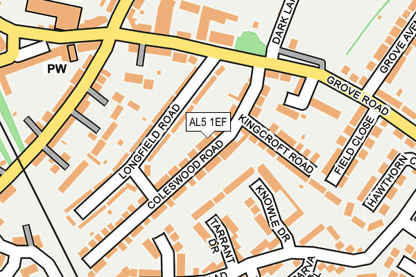 AL5 1EF map - OS OpenMap – Local (Ordnance Survey)