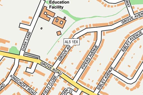 AL5 1EX map - OS OpenMap – Local (Ordnance Survey)