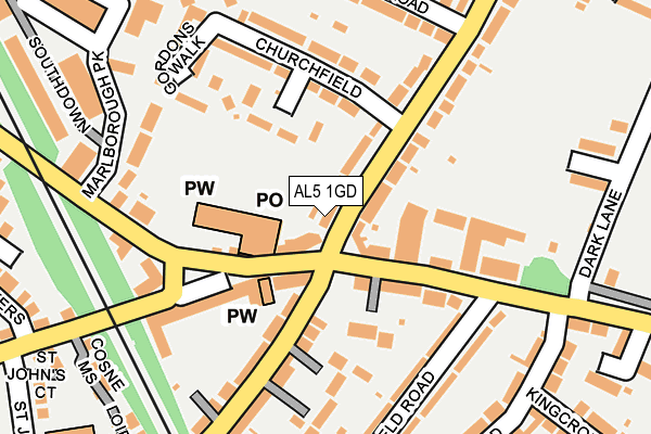 AL5 1GD map - OS OpenMap – Local (Ordnance Survey)