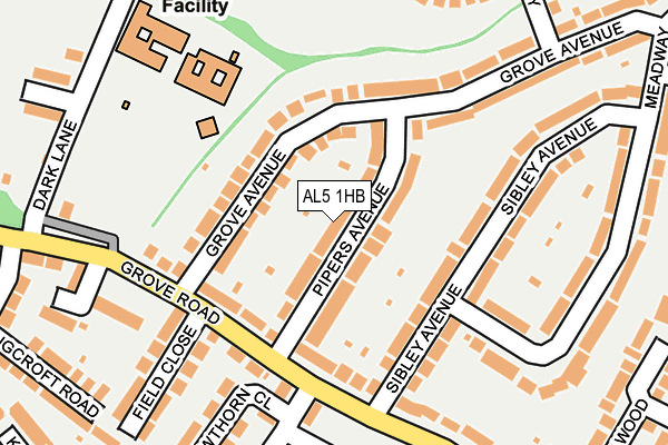 AL5 1HB map - OS OpenMap – Local (Ordnance Survey)