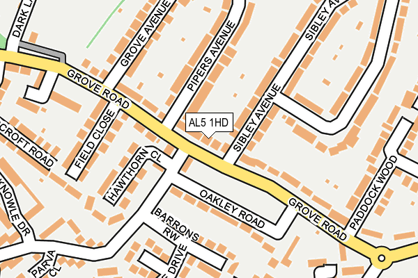 AL5 1HD map - OS OpenMap – Local (Ordnance Survey)
