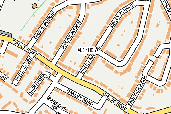 AL5 1HE map - OS OpenMap – Local (Ordnance Survey)