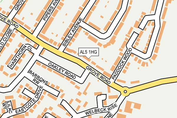 AL5 1HG map - OS OpenMap – Local (Ordnance Survey)