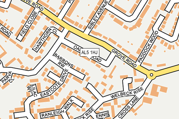 AL5 1HJ map - OS OpenMap – Local (Ordnance Survey)