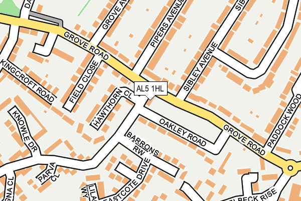 AL5 1HL map - OS OpenMap – Local (Ordnance Survey)