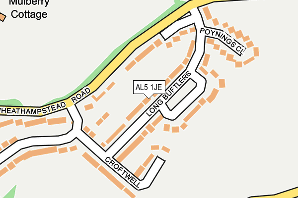 AL5 1JE map - OS OpenMap – Local (Ordnance Survey)