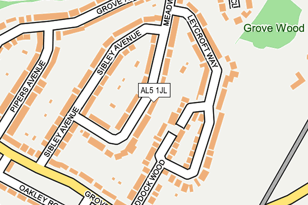 AL5 1JL map - OS OpenMap – Local (Ordnance Survey)