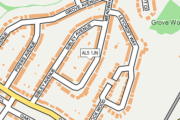 AL5 1JN map - OS OpenMap – Local (Ordnance Survey)
