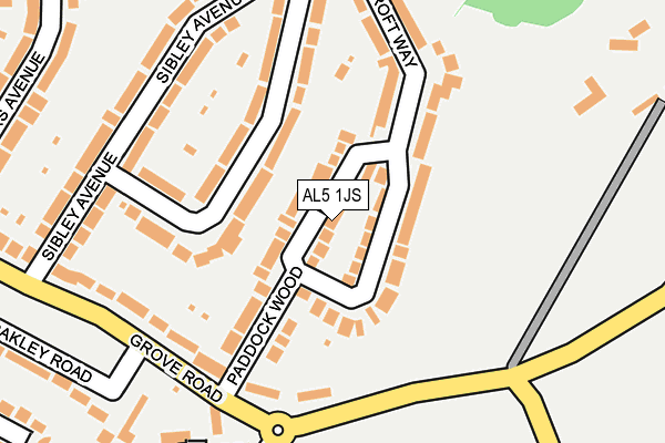 AL5 1JS map - OS OpenMap – Local (Ordnance Survey)