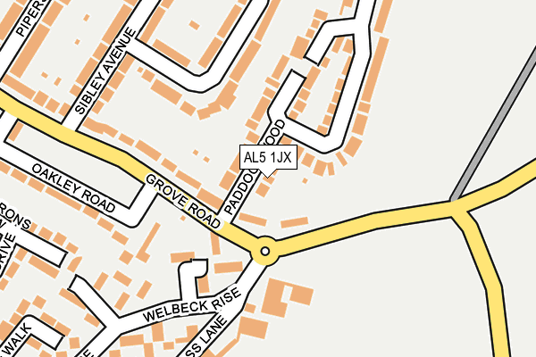 AL5 1JX map - OS OpenMap – Local (Ordnance Survey)