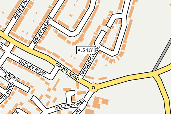 AL5 1JY map - OS OpenMap – Local (Ordnance Survey)