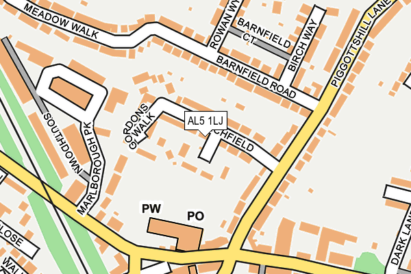 AL5 1LJ map - OS OpenMap – Local (Ordnance Survey)