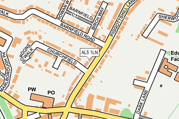 AL5 1LN map - OS OpenMap – Local (Ordnance Survey)