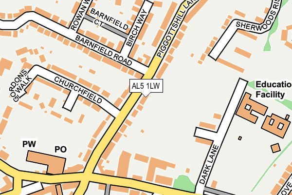 AL5 1LW map - OS OpenMap – Local (Ordnance Survey)