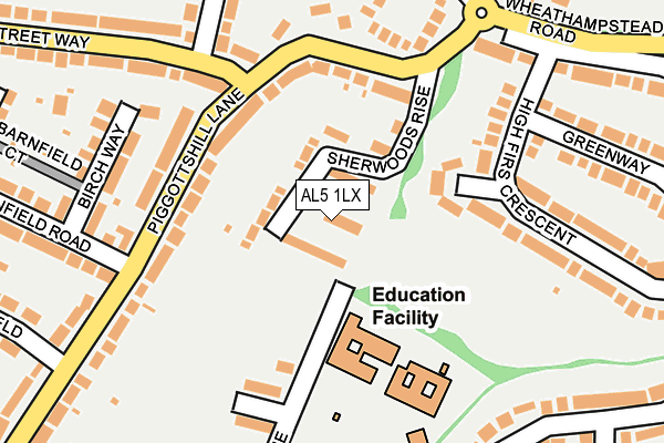AL5 1LX map - OS OpenMap – Local (Ordnance Survey)