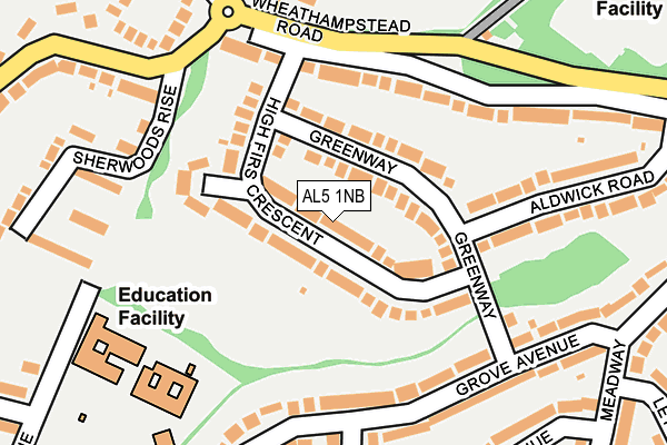 AL5 1NB map - OS OpenMap – Local (Ordnance Survey)