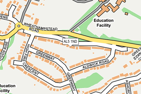 AL5 1ND map - OS OpenMap – Local (Ordnance Survey)