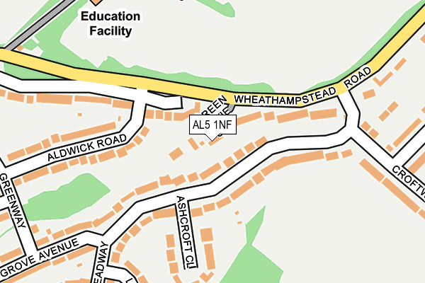 AL5 1NF map - OS OpenMap – Local (Ordnance Survey)