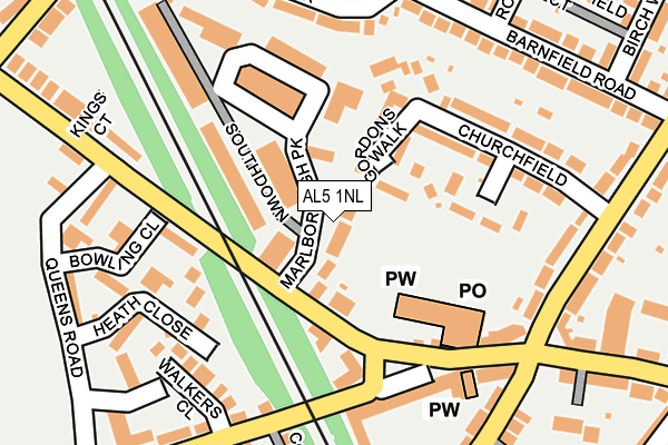 AL5 1NL map - OS OpenMap – Local (Ordnance Survey)