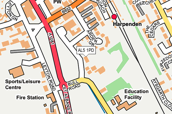 AL5 1PD map - OS OpenMap – Local (Ordnance Survey)