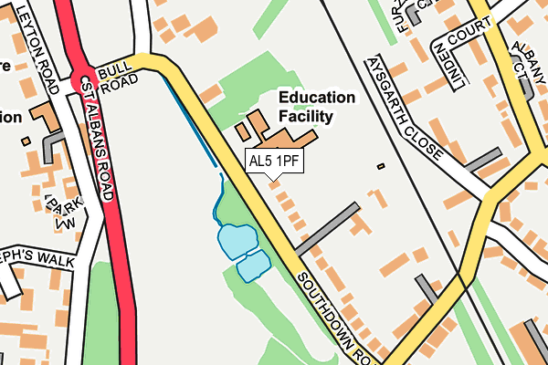 AL5 1PF map - OS OpenMap – Local (Ordnance Survey)