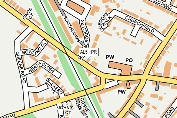 AL5 1PR map - OS OpenMap – Local (Ordnance Survey)