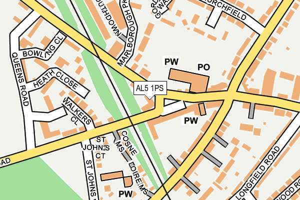 AL5 1PS map - OS OpenMap – Local (Ordnance Survey)