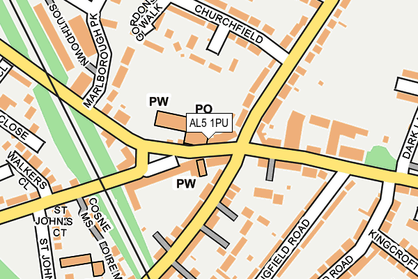 AL5 1PU map - OS OpenMap – Local (Ordnance Survey)