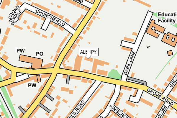 AL5 1PY map - OS OpenMap – Local (Ordnance Survey)