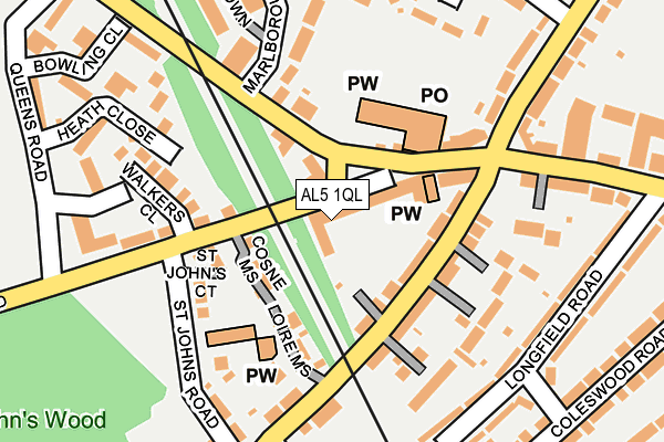 AL5 1QL map - OS OpenMap – Local (Ordnance Survey)