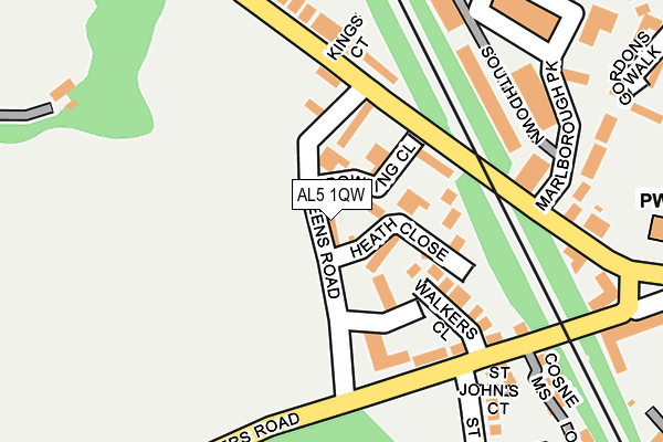 AL5 1QW map - OS OpenMap – Local (Ordnance Survey)