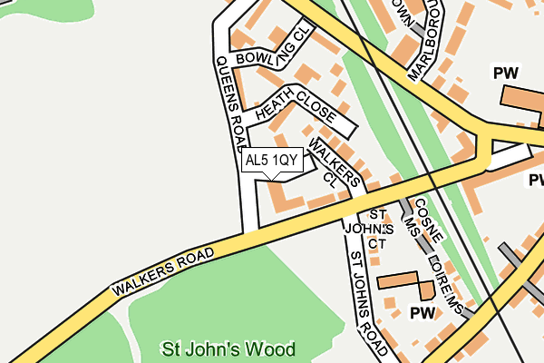 AL5 1QY map - OS OpenMap – Local (Ordnance Survey)