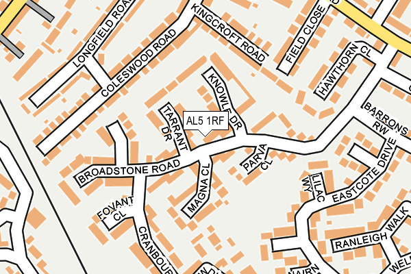 AL5 1RF map - OS OpenMap – Local (Ordnance Survey)