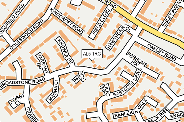 AL5 1RG map - OS OpenMap – Local (Ordnance Survey)