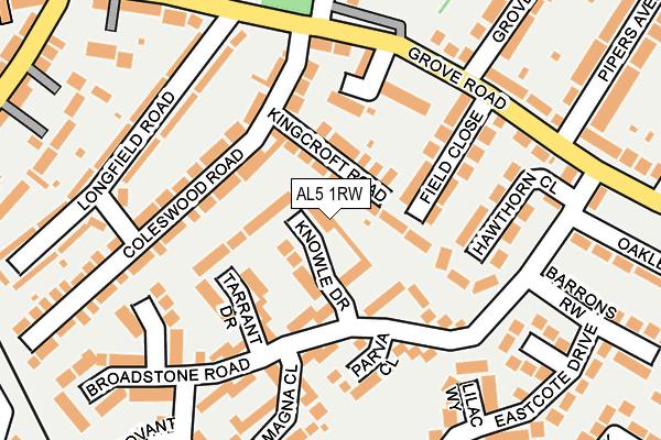 AL5 1RW map - OS OpenMap – Local (Ordnance Survey)